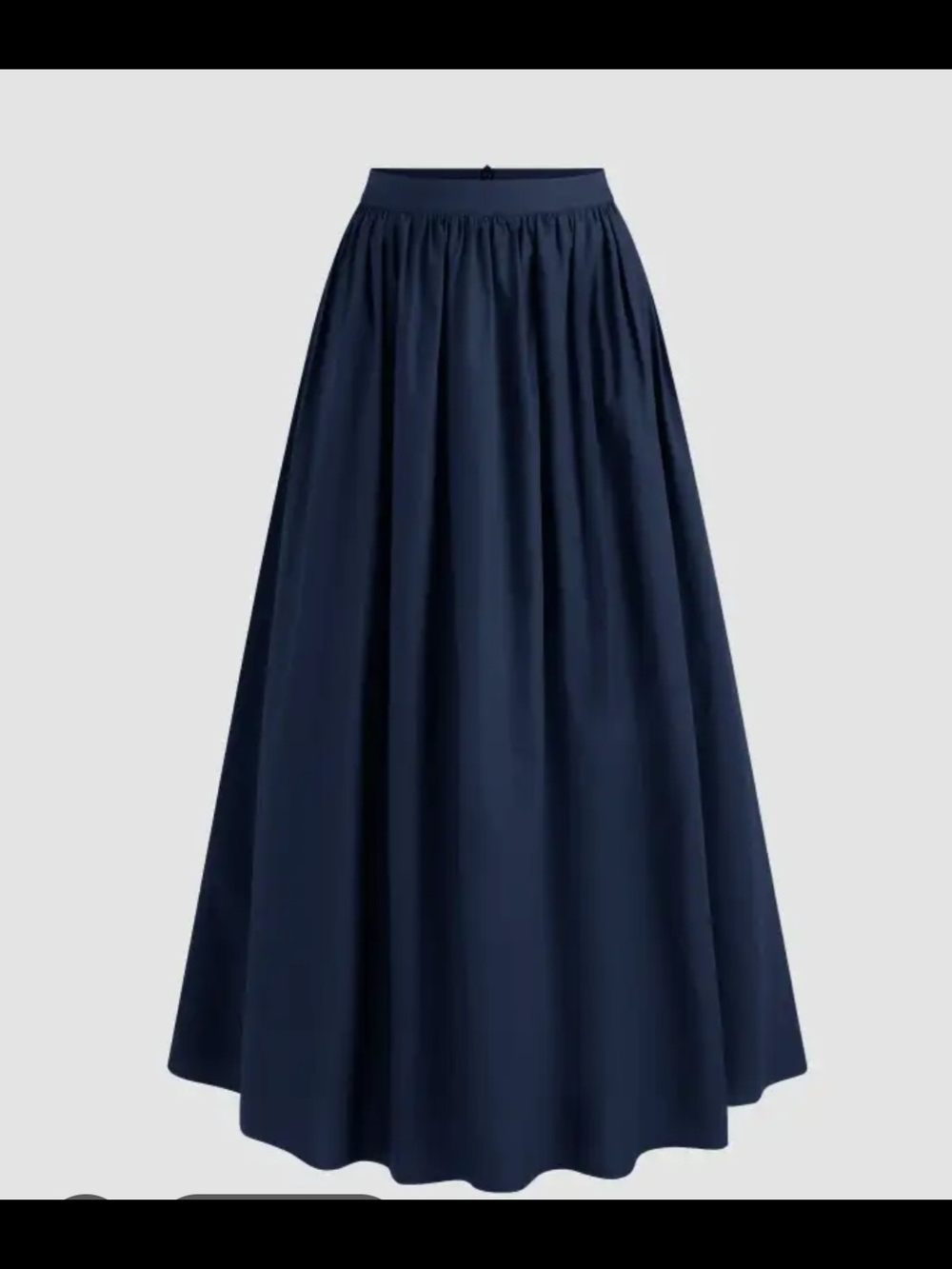 Women's Navy Maxi Skirt - Elegant Gathered Waist